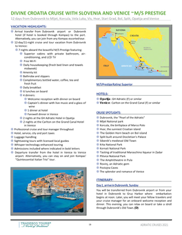 Adriatic Cruises 2021