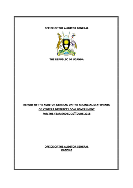 Office of the Auditor General the Republic of Uganda