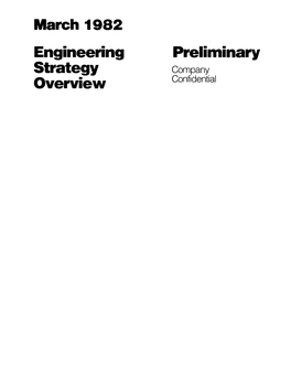 Engineering Strategy Overview Preliminary