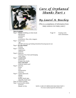 Care of Orphaned Skunks Part 1