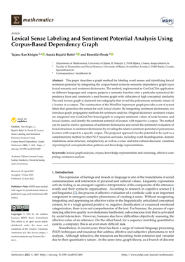 Lexical Sense Labeling and Sentiment Potential Analysis Using Corpus-Based Dependency Graph