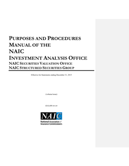 Purposes and Procedures Manual of the Investment