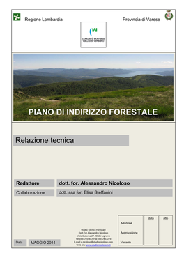 Piano Di Indirizzo Forestale