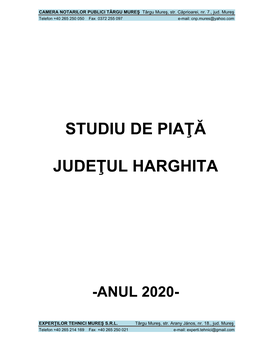 Studiu De Piaţă Judeţul Harghita