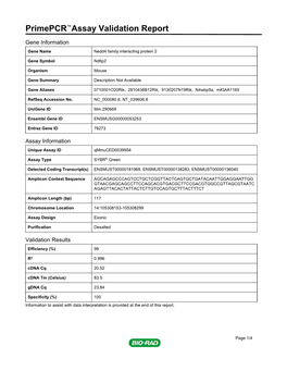 Primepcr™Assay Validation Report