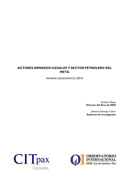 Actores Armados Ilegales Y Sector Petrolero Del Meta