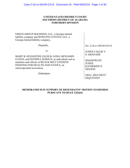 Case 2:16-Cv-00145-CG-N Document 16 Filed 06/02/16 Page 1 of 36