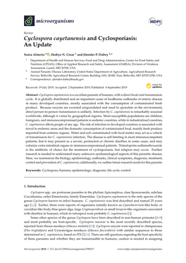 Cyclospora Cayetanensis and Cyclosporiasis: an Update