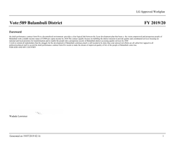 FY 2019/20 Vote:589 Bulambuli District