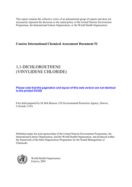 1,1-Dichloroethene (Vinylidene Chloride)