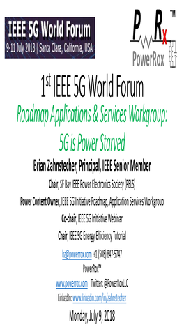 1St IEEE 5G World Forum