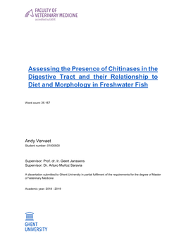 Assessing the Presence of Chitinases in the Digestive Tract and Their Relationship to Diet and Morphology in Freshwater Fish