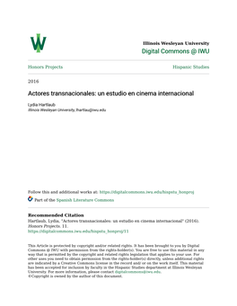 Actores Transnacionales: Un Estudio En Cinema Internacional