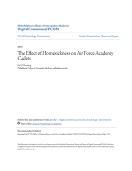 The Effect of Homesickness on Air Force Academy Cadets