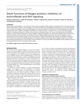 Inhibition of Activin/Nodal and Wnt Signaling Andrey V