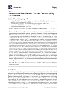 Structure and Functions of Cocoons Constructed by Eri Silkworm