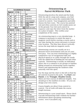 Orienteering at Farrel-Mcwhirter Park