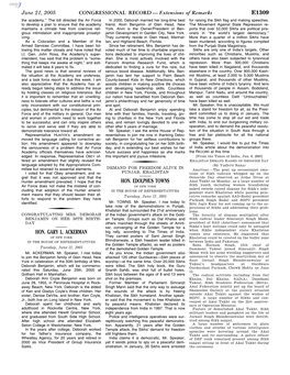 CONGRESSIONAL RECORD— Extensions of Remarks E1309 HON. GARY L. ACKERMAN HON. EDOLPHUS TOWNS