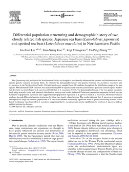 Differential Population Structuring and Demographic History of Two Closely