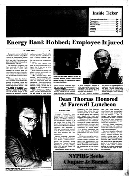 Energy Bank Robbed; Employee Injured