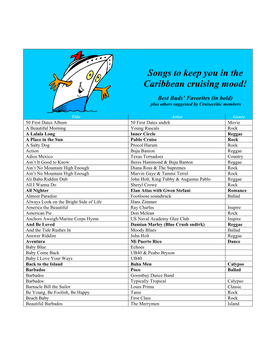 Songs to Keep You in the Caribbean Cruising Mood!