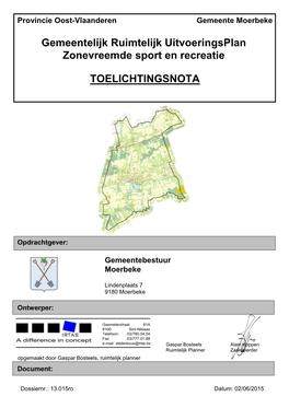 Gemeentelijk Ruimtelijk Uitvoeringsplan Zonevreemde Sport En Recreatie