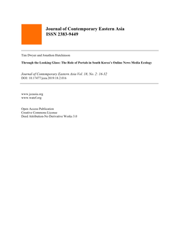 Journal of Contemporary Eastern Asia ISSN 2383-9449