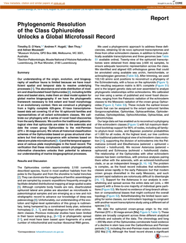 Phylogenomic Resolution of the Class Ophiuroidea Unlocks a Global Microfossil Record