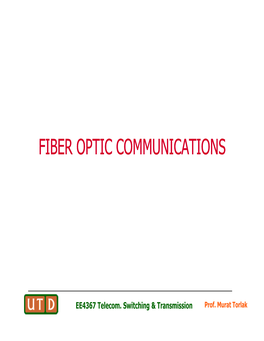 Fiber Optic Communications