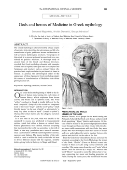 Gods and Heroes of Medicine in Greek Mythology