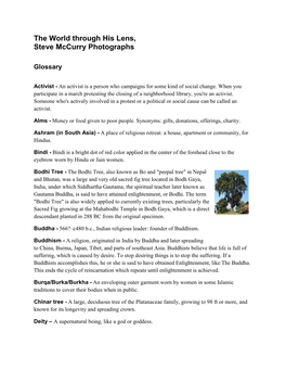 The World Through His Lens, Steve Mccurry Photographs