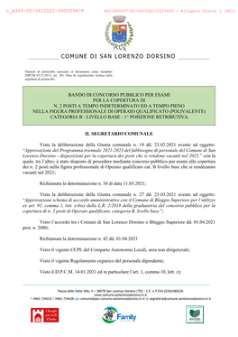 Comune Di San Lorenzo Dorsino ______