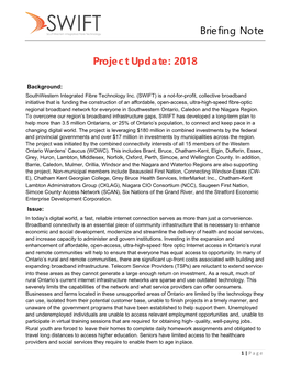 2018 Swift Briefing Note