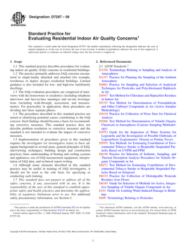 Evaluating Residential Indoor Air Quality Concerns1