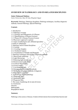 Overview of Pathology and Its Related Disciplines - Soheir Mahmoud Mahfouz