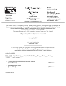 City Council Agenda