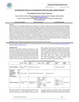 An Introduction of Autonomous Vehicles and a Brief Survey