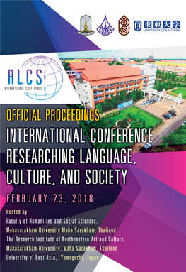 Official Proceedings International Conference Researching Language, Culture, and Society (Rlcs 2018)