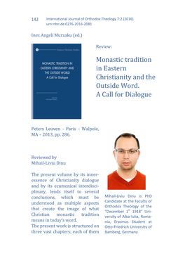 Monastic Tradition in Eastern Christianity and the Outside Word