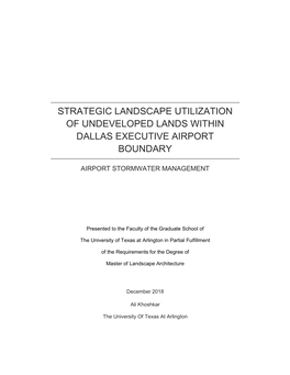 Strategic Landscape Utilization of Undeveloped Lands Within Dallas Executive Airport Boundary
