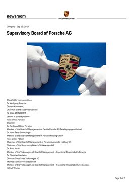 Supervisory Board of Porsche AG