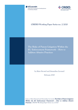 The Risks of Patent Litigation Within the EU Enforcement Framework – How to Address Abusive Practices