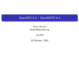Openbsd 6.4 / Openbgpd 6.4
