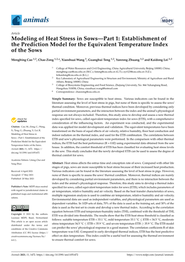 Modeling of Heat Stress in Sows—Part 1: Establishment of the Prediction Model for the Equivalent Temperature Index of the Sows