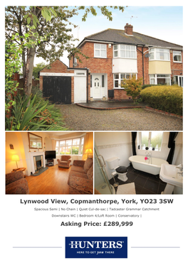 Lynwood View, Copmanthorpe, York, YO23 3SW Asking Price: £289,999