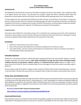 COVID-19 Operating Procedures