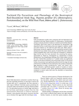 Tachinid Fly Parasitism and Phenology of The