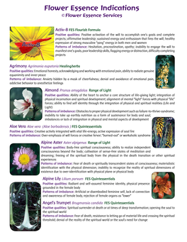 Flower Essence Indications ©Flower Essence Services