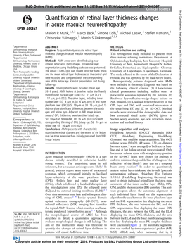 Quantification of Retinal Layer Thickness Changes in Acute Macular