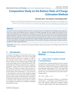 Comparative Study on the Battery State-Of-Charge Estimation Method